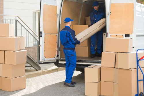Removal truck hire service in Notting Hill on a residential street