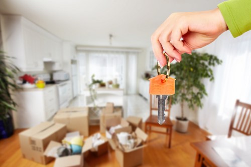 Professional flat removals in Notting Hill with moving boxes and careful packing