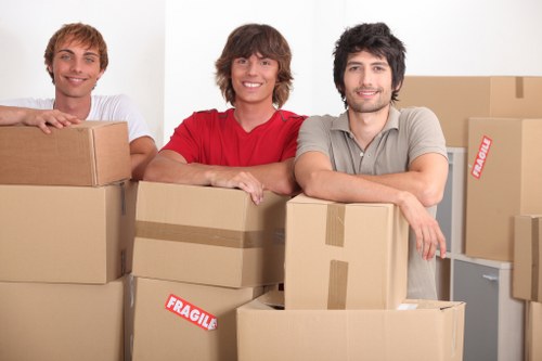 Student removals planning in Notting Hill with boxes and moving crew