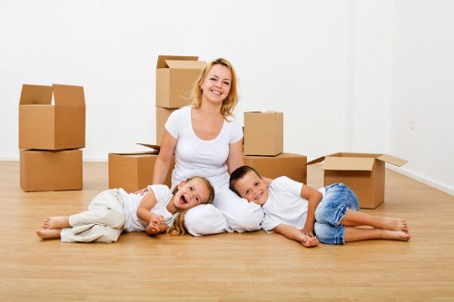 Professional movers handling a service complaint