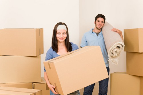Packed moving boxes prepared for removal services in Nottinghill